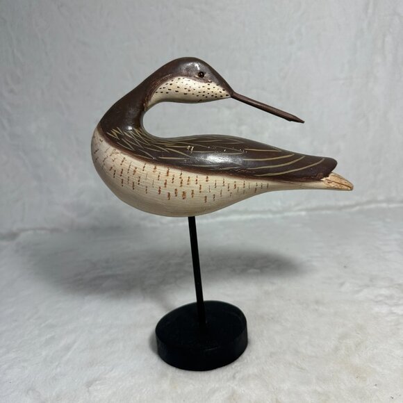 Vintage Hand Painted Decoy Duck Glass Eyes 9" tall Darrens Decoys stamped - Picture 2 of 5